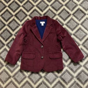 Cat & Jack Little Boys Maroon Velvet Blazer 3T